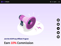 NovProxy Affiliate Program Website Preview